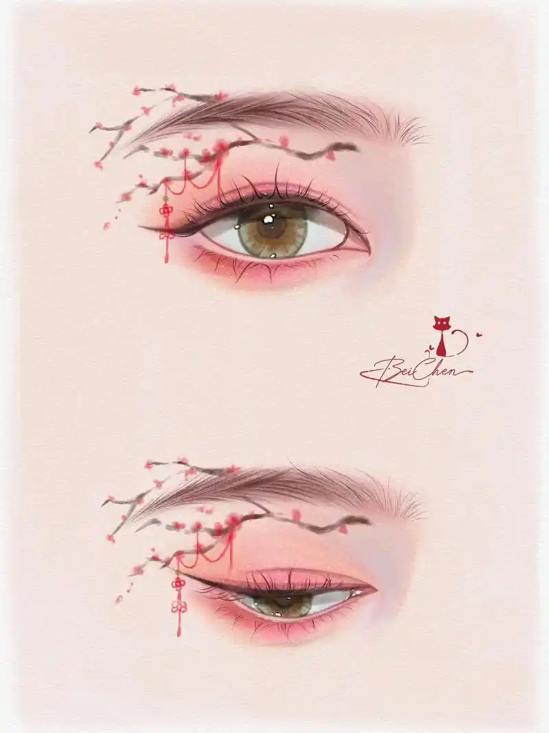 不同角度古风眼睛画法教程