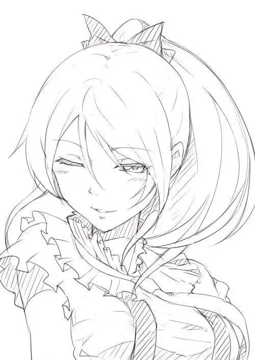 漫画少女线稿世界很复杂但你很可爱