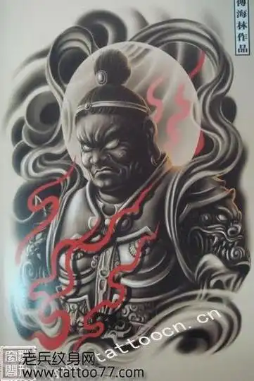 张起灵纹身手稿 托塔天王纹身手稿 纹身持国天王有什么说法吗 / 比乐