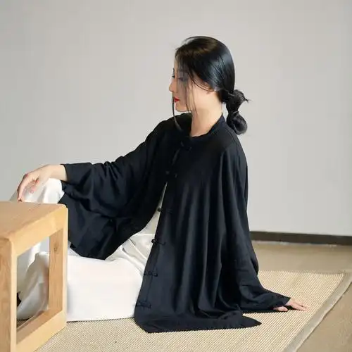 禅服女复古风套装佛系女装素衣夏季外套禅意中国风唐茶道服亚麻飘逸