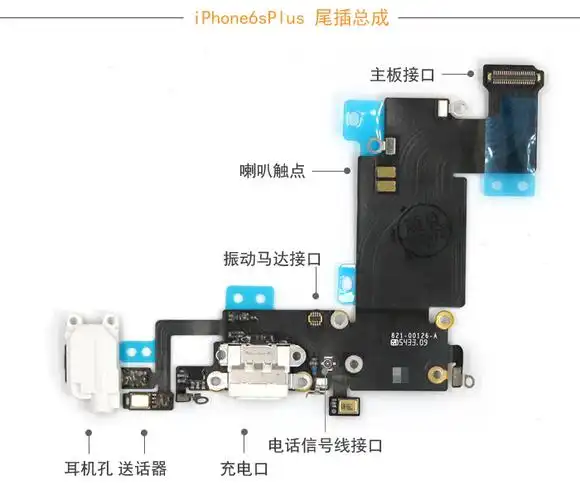适用于苹果iphone6原装尾插6p话筒6sp耳机7 8 8p 7plus充电口总成 原