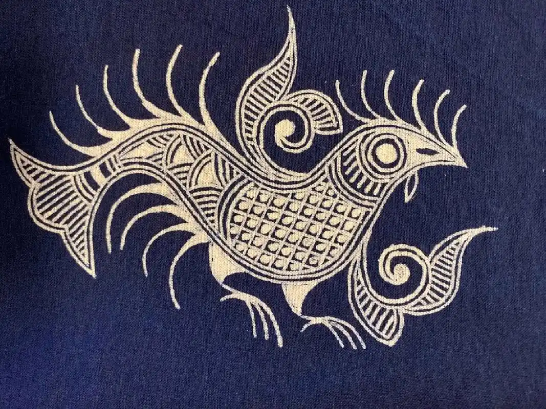 贵州苗族蜡染图案/锦鸡篇 传统蜡染锦鸡纹样