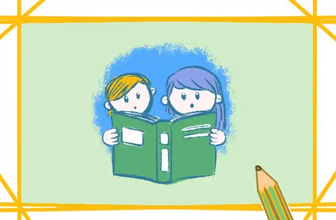 读书的孩子简笔画教程步骤图片