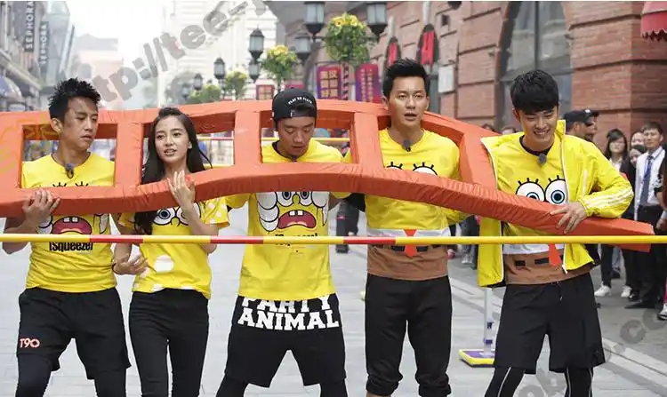 撕名牌衣服跑男奔跑吧兄弟running儿童队服文化衫t恤定制班服印字