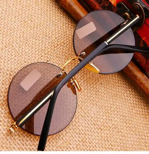 天然水晶石头眼镜东海石头镜男水晶石太阳镜墨镜圆形复古养目镜208