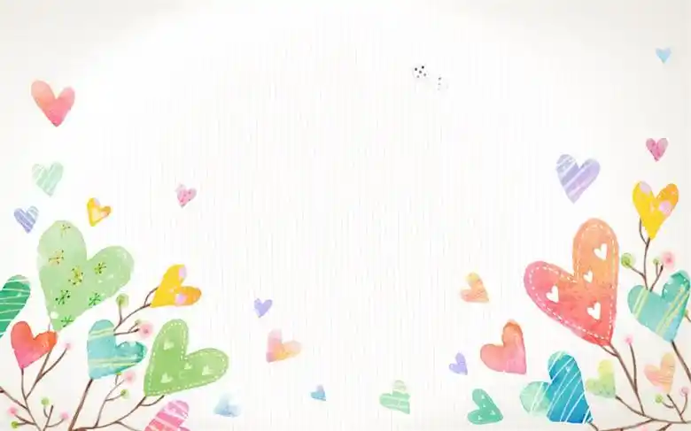 可爱卡通爱心ppt背景图片