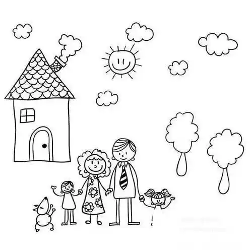 一家四口人简笔画一家四口人简笔画怎么画