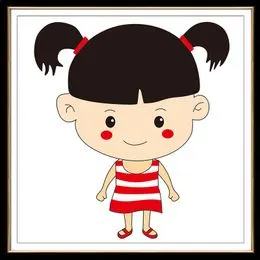 印花十字绣机智宝宝卡通动漫人物系列简单小幅卧室挂画新款客厅画