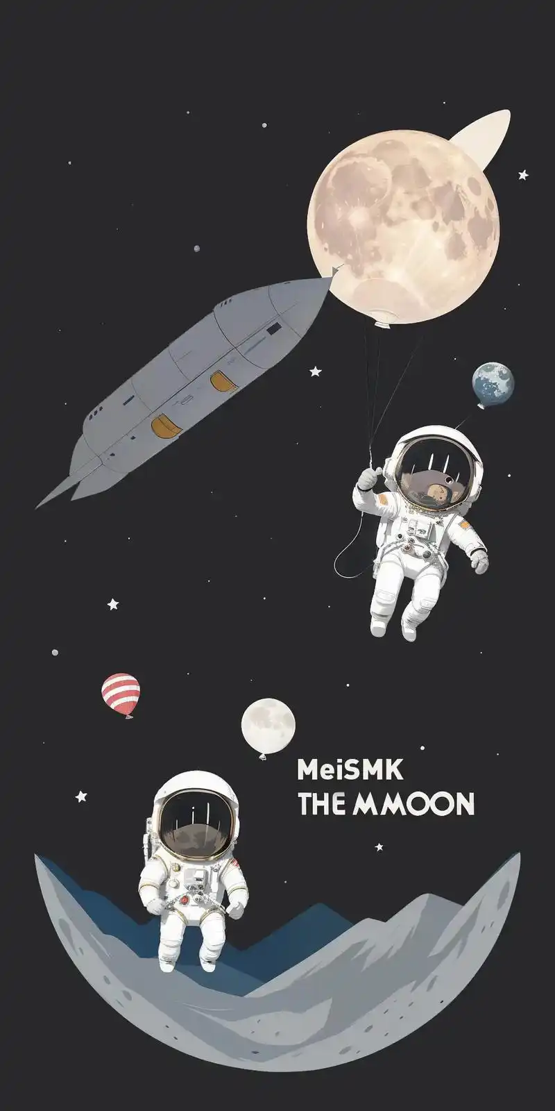 气球宇宙宇航员手机壳壁纸 .每日分享高清原创手机壁纸 不仅仅 - 抖音