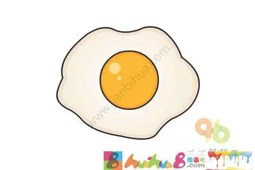荷包蛋简笔画画法煎鸡蛋儿童画怎么画煎鸡蛋简笔画简单又好看可爱的