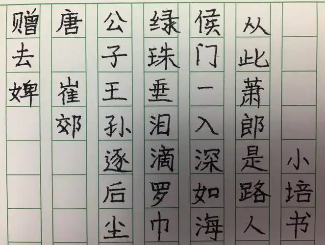 练字赠去婢唐崔郊