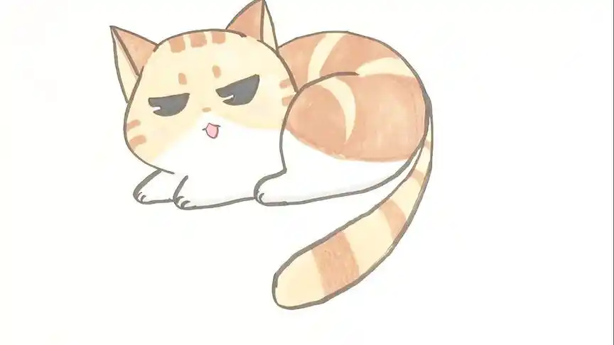 趴着的小猫咪简笔画,这傲娇的小表情,是看到什么了?