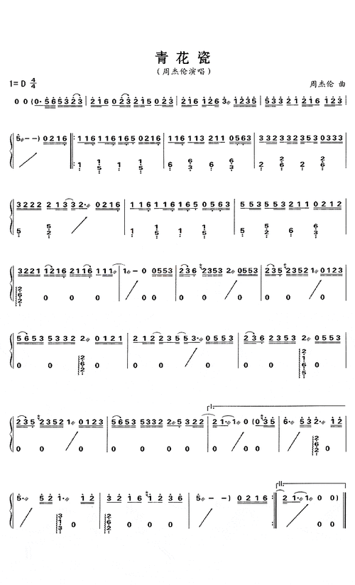 青花瓷(周杰伦),古筝曲谱,古筝曲门户,中国筝曲网