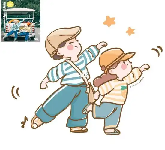 "一起长大"系列04_插画_头像_钟钟儿童插画课打卡_兴趣爱好_绘画