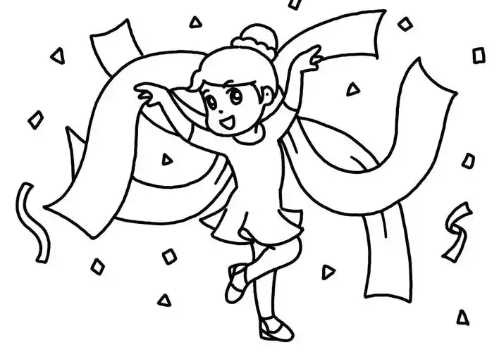跳舞的小女孩简笔画