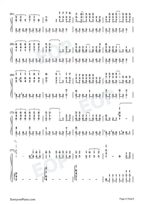 富士山下-陈奕迅双手简谱预览4