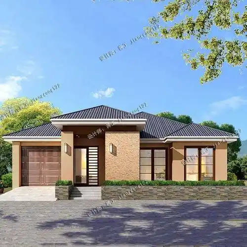 4款现代风格一层农村别墅,这样的平房你在农村绝对没见过_设计_门廊