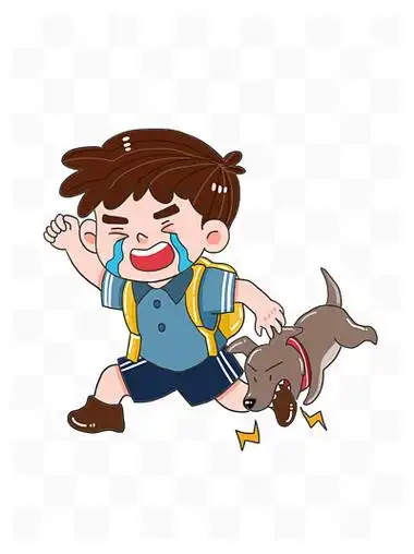 卡通世界狂犬病日正在被狗咬的人手绘元素