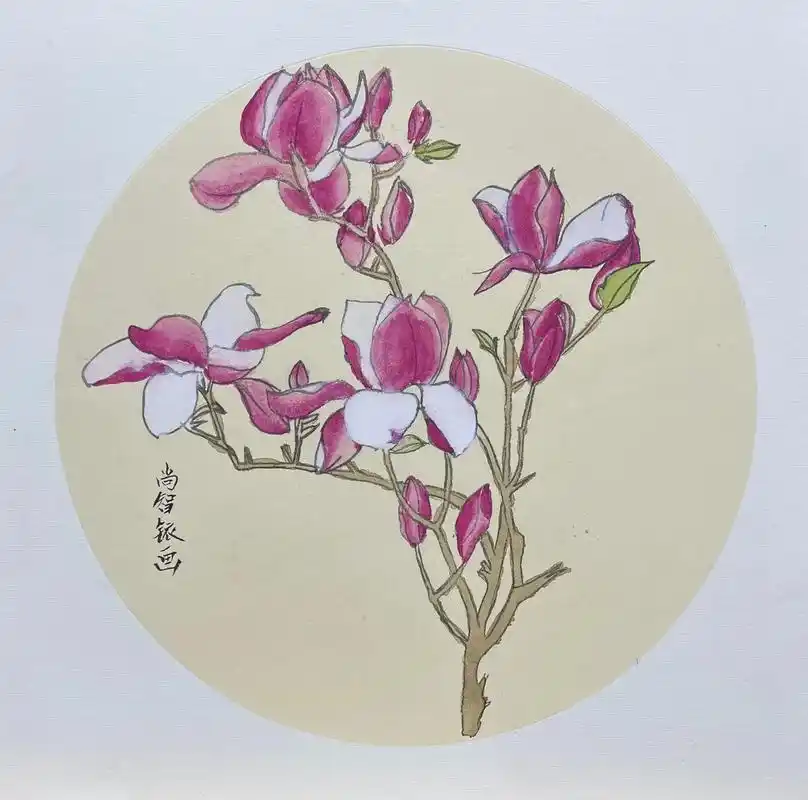 中国画 水墨写意《玉兰花》 一花一世界,一叶一菩提 - 抖音