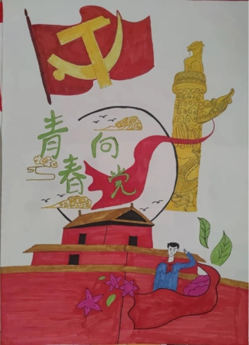 管理学院青春向党红色手绘海报征集活动投票开启