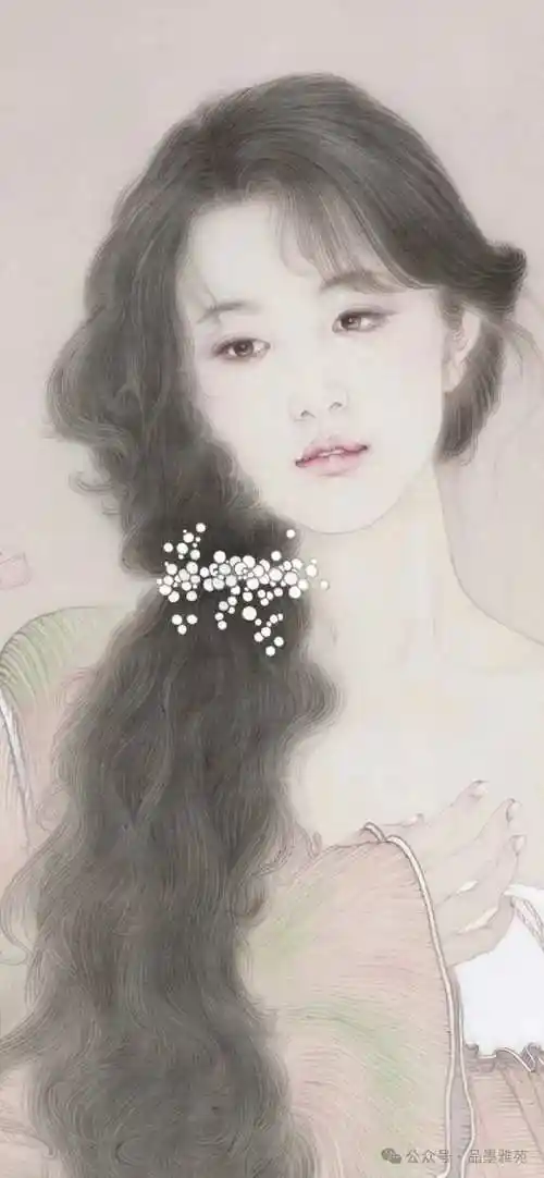 任乘鋈精品工笔现代女性人物赏析——在水一方