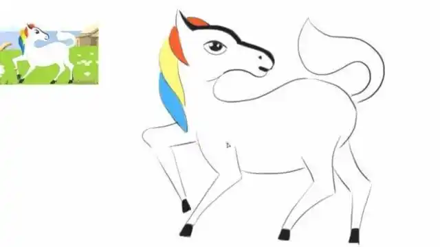 儿童给画动画片《西游记》中的可爱白龙马卡通动漫形象教程