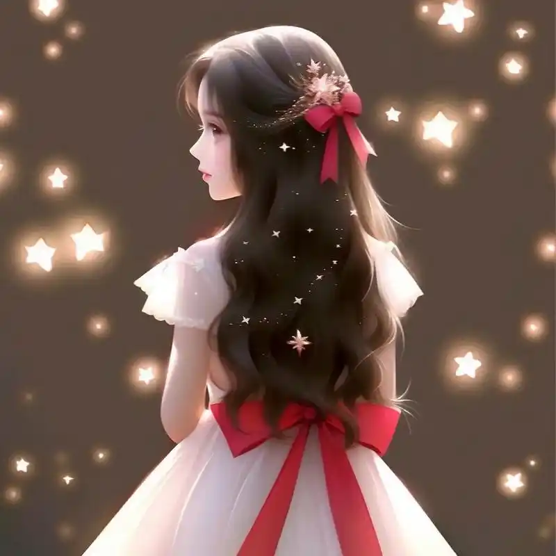 女生头像,侧颜回眸一笑