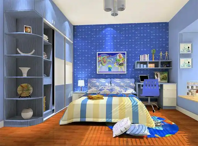 房装修实景图片欣赏-男孩房间设计图卧室图片-齐装网室内装修效果图