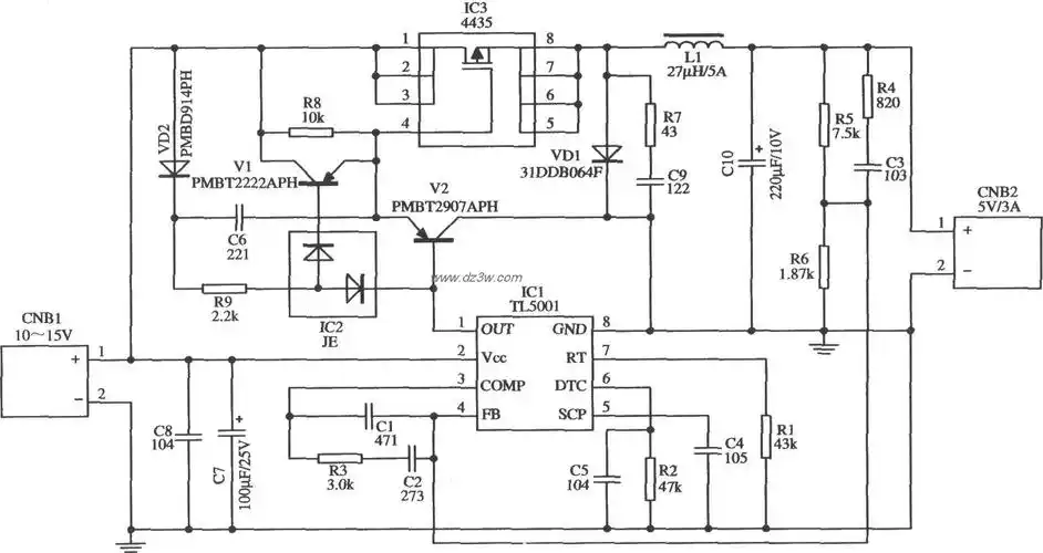 tl5001构成的开关稳压器应用电路-开关电源电路-电子产品世界