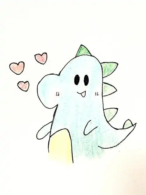 呆萌小恐龙 简笔画 教程 每日打卡19#简笔画  #画画  #好习惯