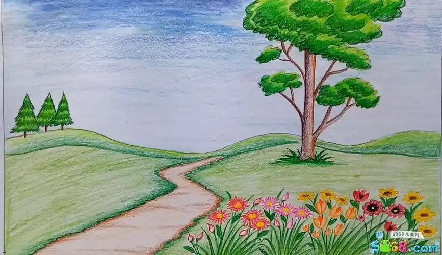 教小朋友画一幅风景画 美丽的风景画步骤教程