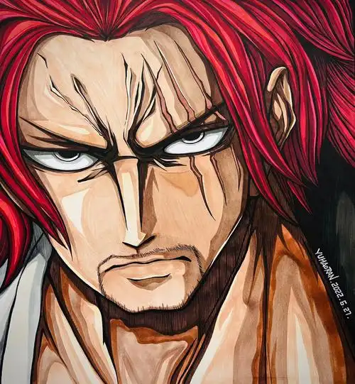 马克笔手绘红发香克斯