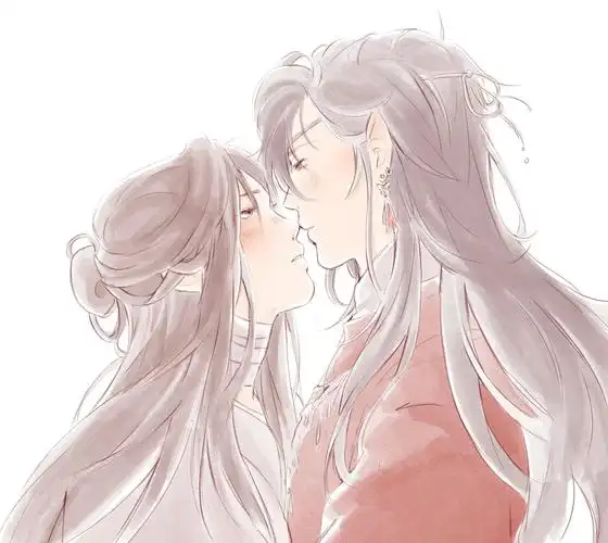 花城和谢怜亲密接吻图