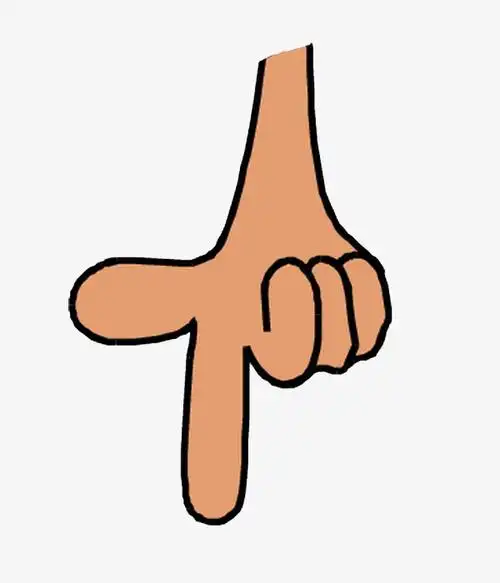 可爱卡通风格向下指手势矢量图案