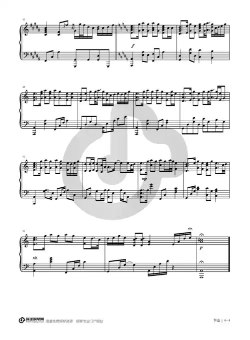 下山— 要不要买菜钢琴谱-要不要买菜钢琴谱-环球钢琴网