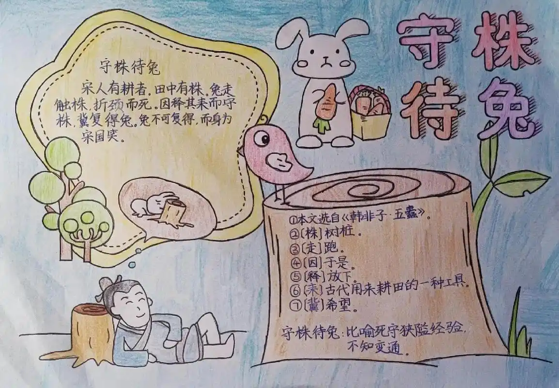 守株待兔成语故事手抄报 守株待兔成语故事手抄报