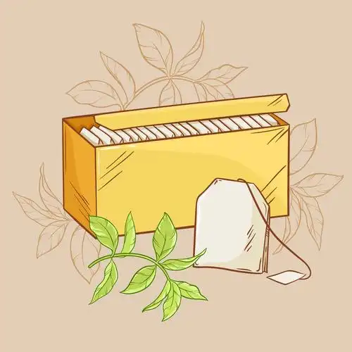 茶,包装,茶包,插画,绿茶,叶子