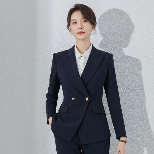 诗璐雅黑色西装女外套2023年新款公务员面试正装高级感炸街小西服