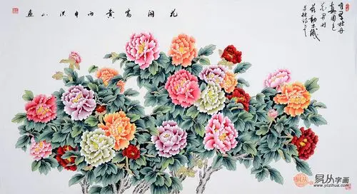 张洪山经典牡丹图 六尺牡丹国画《花开富贵》