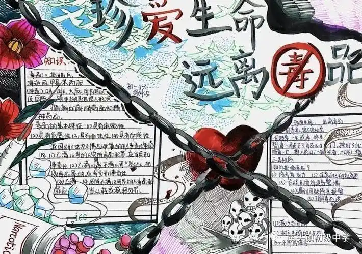 生禁毒手抄报漂亮第一名无毒青春无毒社区无毒校园创建手抄报禁毒手