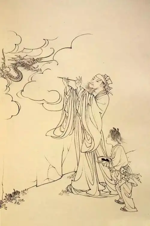 古代人物白描素材,线条太美了!