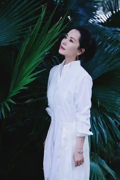 海清三亚写真曝光 穿白裙清新淡雅侧颜迷人_花朵_中海_照片