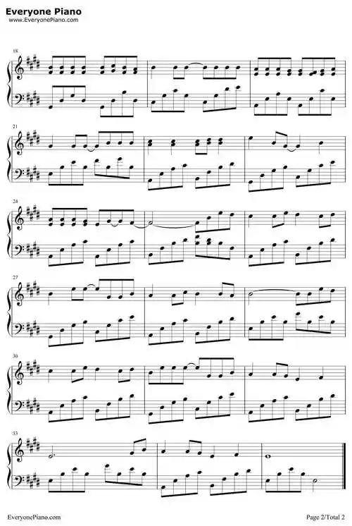 甜甜的钢琴谱_周杰伦