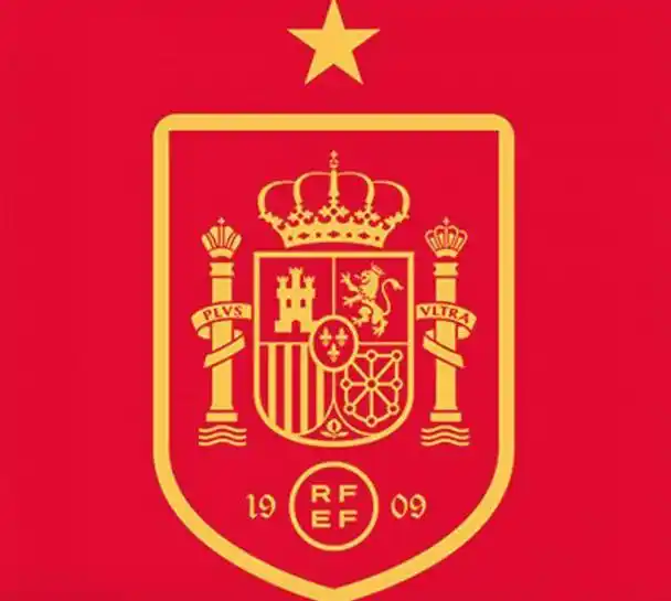 最新的西班牙国家队队徽中心图案为盾徽.