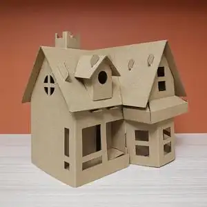 幼儿园diy手工制作圣诞小屋创意礼品圣诞节纸板房子儿童玩具包邮