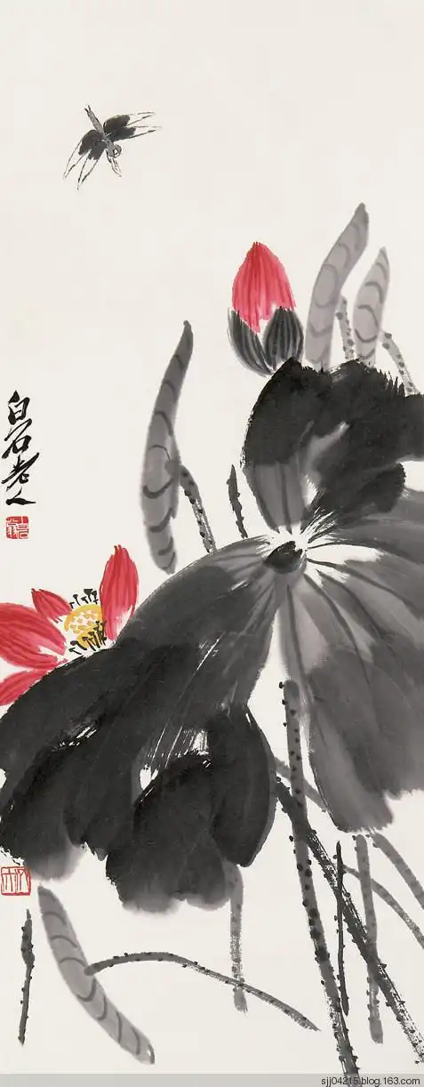 齐白石花鸟国画作品集(3)-荷花篇 - 平陵大村人 - 中国名家书画艺术