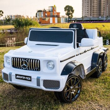 益尔乐yearotoy奔驰大g儿童电动车四轮双人摇摆车遥控玩具汽车可坐人