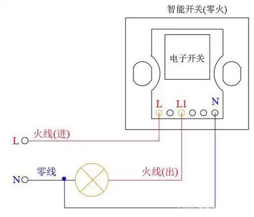 零火开关接线示意图