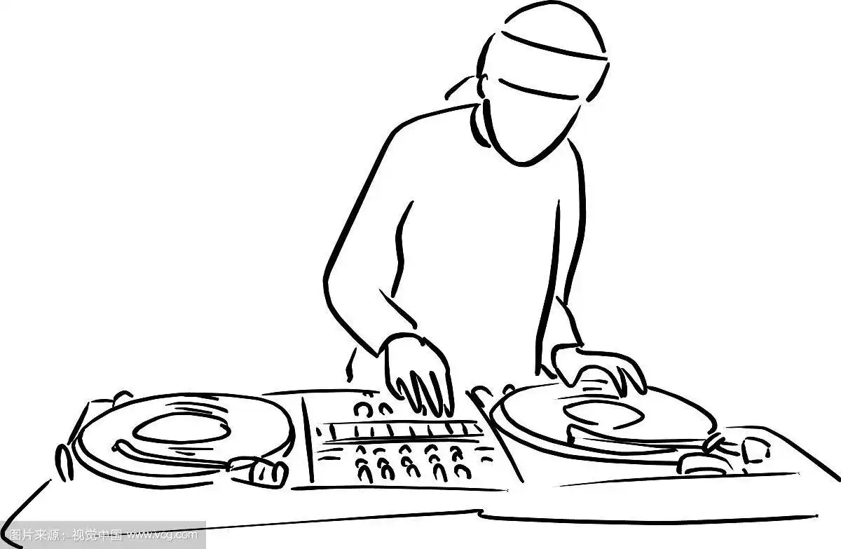 唱片骑师与唱盘dj播放