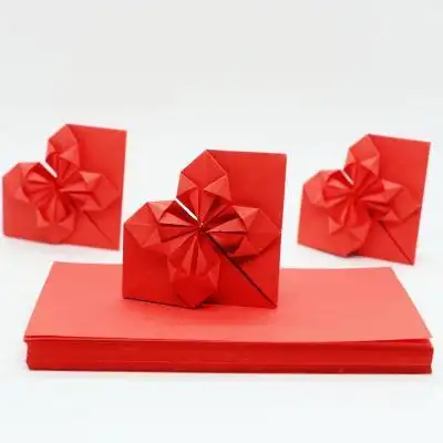 长方形折纸 爱心折纸 心花怒放手工纸 彩纸 爱心